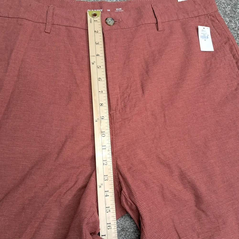 Old Navy Mens‎ Slim Linen Blend Shorts 38 Orange Terracotta 8 Inch Inseam NWT
